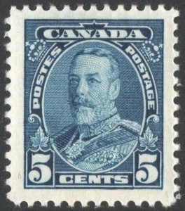 Canada SC#221 5¢ King George V Single (1935) MLH