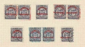 COLOMBIA 1925 OVERPRINTS STAPS STUDY ON 1 PAGE MOUNTED MINT & USED  REF 5315