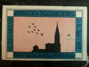 1932 Strasbourg France Airmail Postcard Cover to Budapest Philatelic Exhib Label