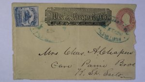 1862-64 Gold Hill UT Nevada Wells Fargo 25c Pony Express Sacramento CA Cover