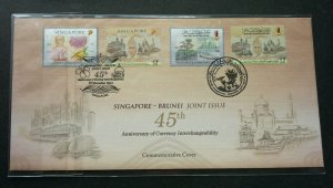 Singapore Brunei Joint Issue 45th Currency 2012 Mosque Bird Orchid *dual PMK FDC