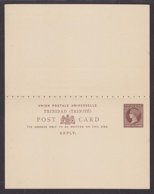 Trinidad H&G 6,7, 1884 QV 1p & 1½p reply cards, VF