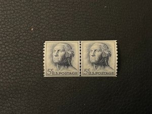 US Stamp Scott #1229, 5c, Washington, Coil Line Pair, MNH, SCV$3.00