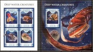 Maldive Islands 2018 Marine Life Fishes I sheet MNH