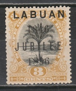 LABUAN 1896 JUBILEE 3C TREE PERF 14.5