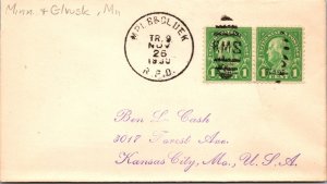 1930 MPLS & CLUEK R.P.O. RAILROAD POST OFFICE CANCEL ( Postal History ), 1930