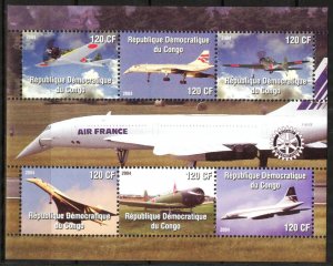 Congo 2004 Aviation Airplanes Airbus (I) Sheet MNH Cinderella !