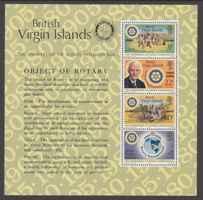 Virgin Islands 384a Rotary Souvenir Sheet MNH VF