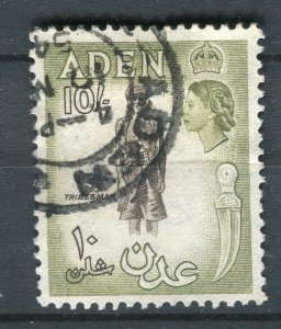 ADEN; 1950s early QEII Pictorial issue fine used 10s. value