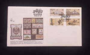 D)1988, SOUTH WEST AFRICA, FIRST DAY COVER, ISSUE, 1ST CENTENARY OF THE POSTAL