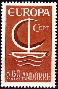 ANDORRA FRENCH 1966 EUROPA CEPT. Single, MNH