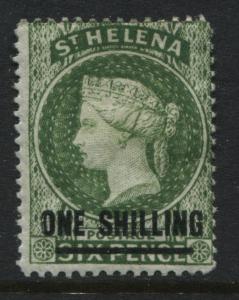 St.Helena QV 1883 1/ on 6d yellow green mint o.g.