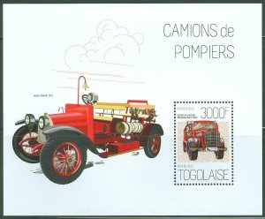 TOGO 2013 FIRE ENGINES SOUVENIR SHEET MINT NH