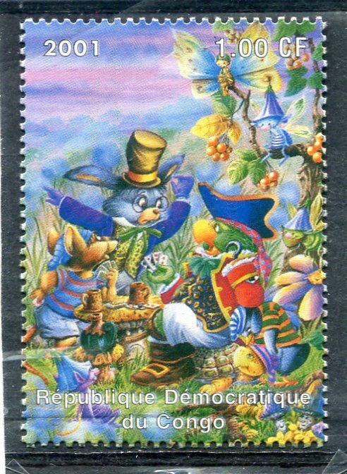 Congo 2001 ALICE IN WONDERLAND Tale Lewis Carroll 1 value Perforated Mint (NH)