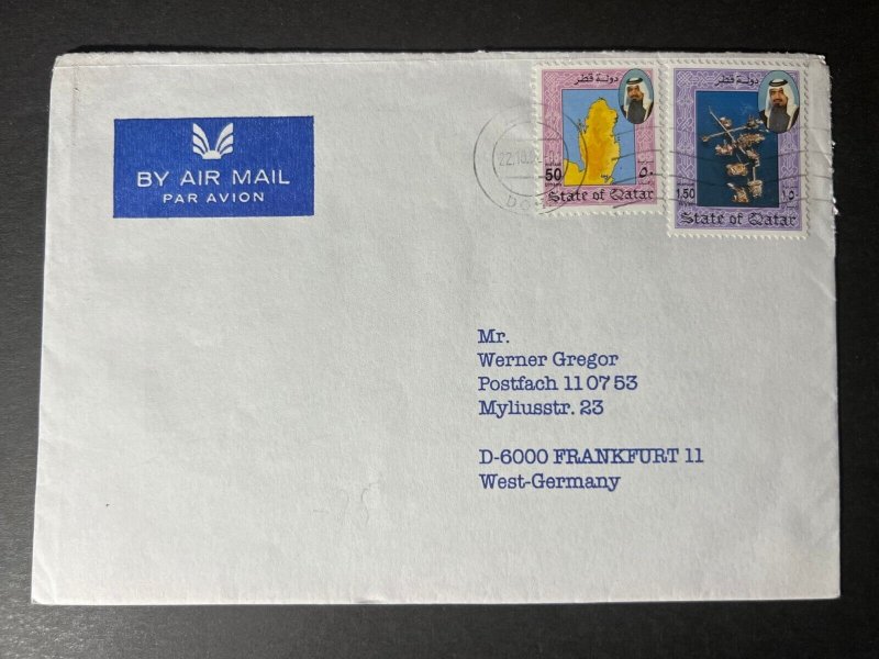 1992 State of Qatar Airmail Cover Doha to Frankfurt West Germany 4