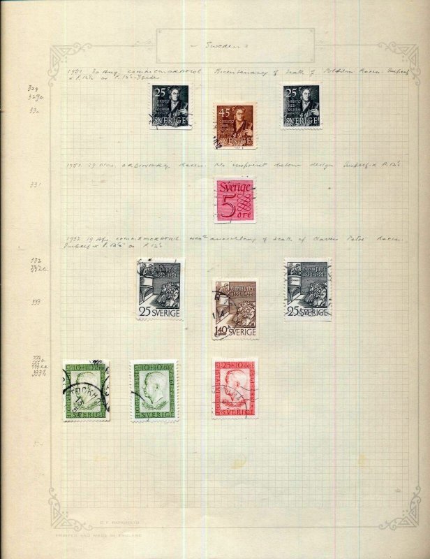 SWEDEN 1949/61 Used Collection on Pages (Apx 150+ Items) (Gar 649