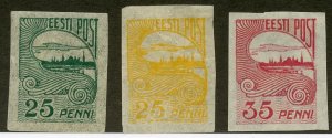 Estonia, Scott #39-41, Unused, Hinged
