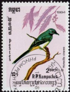 Cambodia 475 - Cto - 2r Grey Wagtail (1984)