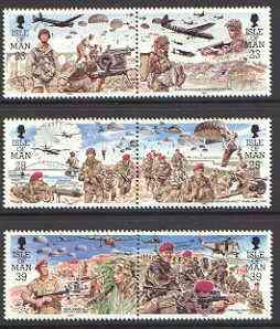 Isle of Man 1992 Parachute Regiment  set of 6 (3 se-tenan...