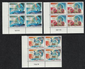 New Caledonia Table Tennis Olympic Games 3v Blocks of 4 Number 2008 MNH