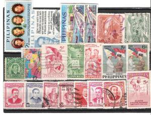 PHILIPPINES  21  all different, all canceled, hinged  issues