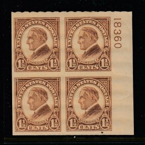 #631 Harding - Plate Block (Mint NEVER Hinged) cv$85.00