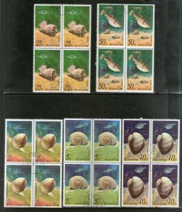 Korea 1977 Sea Shell Fish Marine Life BLK/4 Sc 1618-22 Cancelled # 8202b