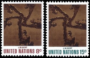 United Nations-New York 1972 Sc 232-33 MNH Art at the UN