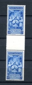 Vatican City  1939 Sc 71 MNH Gutter Pair Coronation of Pop Plus XII 7605