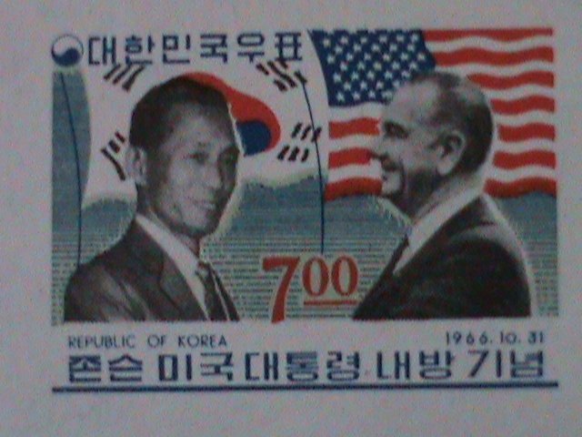 ​KOREA-1966 SC# 545a VISIT OF PRESIDENT LYNDO0N B. JOHNSON MNH IMPERF S/S VF