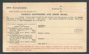 1899 PCJohn Wanamaker NY Famous Dept Store Has A Music Club Offers Book See Info