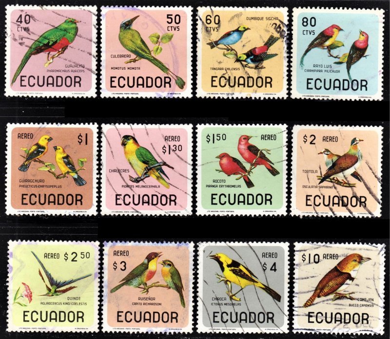 Ecuador Scott 751-51C, C441-48 complete set F to VF used.  FREE...