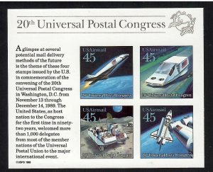 US Airmail # C126 VF OG NH Se-Tenant Imperf Souvenir Sheet of 4 - I Combine S/H