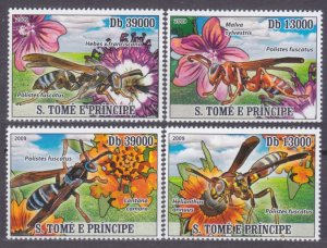 2009 Sao Tome and Principe 3785-3788 Insects - Wasps 10,00 €