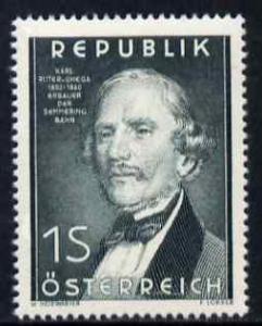 Austria 1952 Birth Anniversary of Karl Ritter von Ghega (...