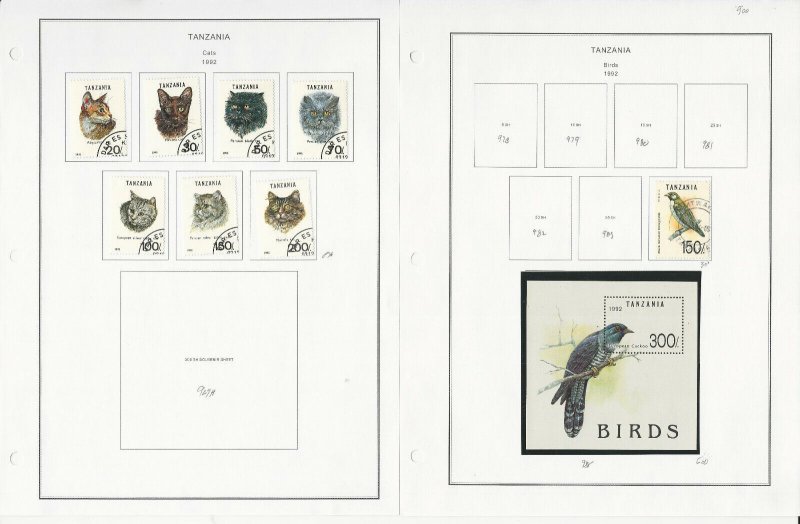 Tanzania Stamp Collection on 28 Steiner Pages, 1991-1994, JFZ