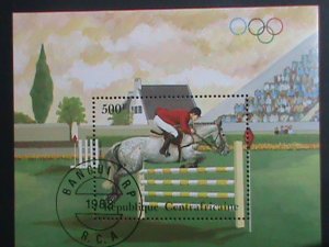 CENTRAL AFRICAN STAMP:1983- OLYMPIC GAMES SHEET POST OFFICE FRESH CTO SHEET-