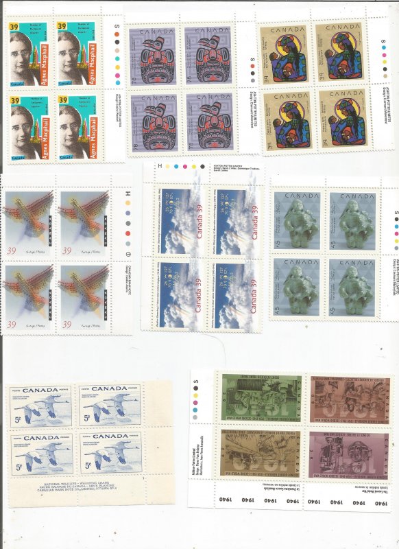 CANADA INSCRIPTION BLOCK COLLECTION, MNH, OG