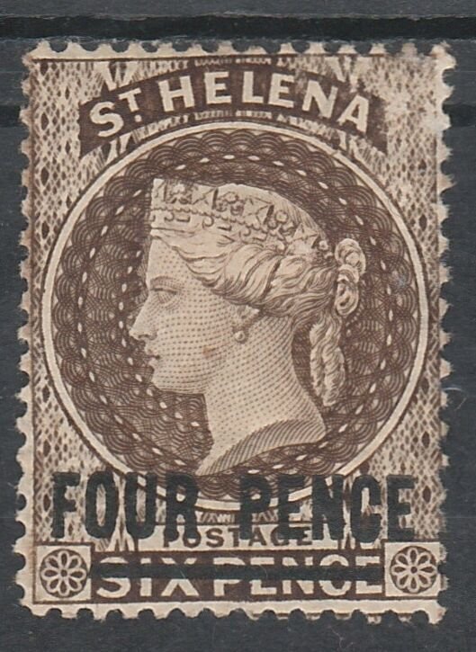 ST HELENA 1884 QV 4D OVERPRINT 17MM LONG WMK CROWN CA