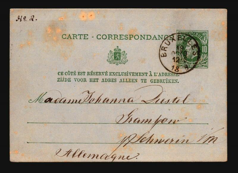 Belgium 1878 10c Postal Stationery Card to Germany - Z14825