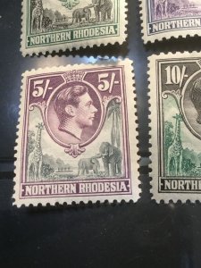 Northern Rhodesia Scott # 41”44 Mint Hinged - See My Listings For Hard Stamps!