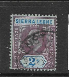 SIERRA LEONE  1907-12   2/-   KEVII   FU  SG 109