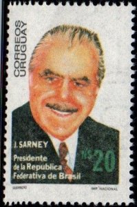 1986 Uruguay state visit of president Jose Sarney Brazil #1218 ** MNH