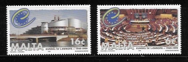 Malta 1999 Council of Europe 50th anniversary Sc 966-967 MNH A1075