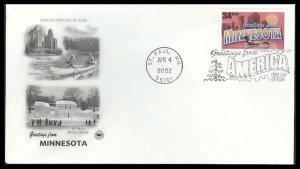 #3583 Greetings From Minnesota PCS FDC
