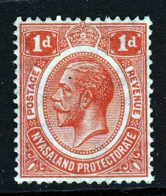 NYASALAND KG V 1921 1d. Carmine Watermark Mult Script CA Group SG 101 MINT