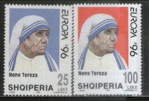 Albania 1996 Mother Teresa India Noble Prize Winner 2v MNH # 1737