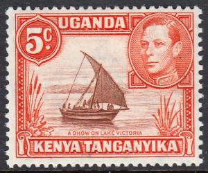 Kenya Uganda Tanganyika KGVI 5c Reddish Brown Orange SG133a Mint