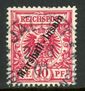 Marshall Islands 1900 Germany 10 pfg Carmine Berlin Print Sc #9 VFU E605