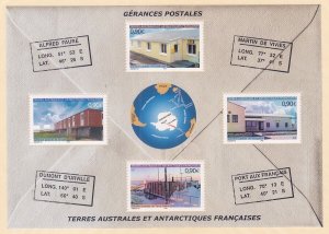 FSAT / TAAF 342 MNH 2004 Post Offices Mini sheet of 4 Very Fine